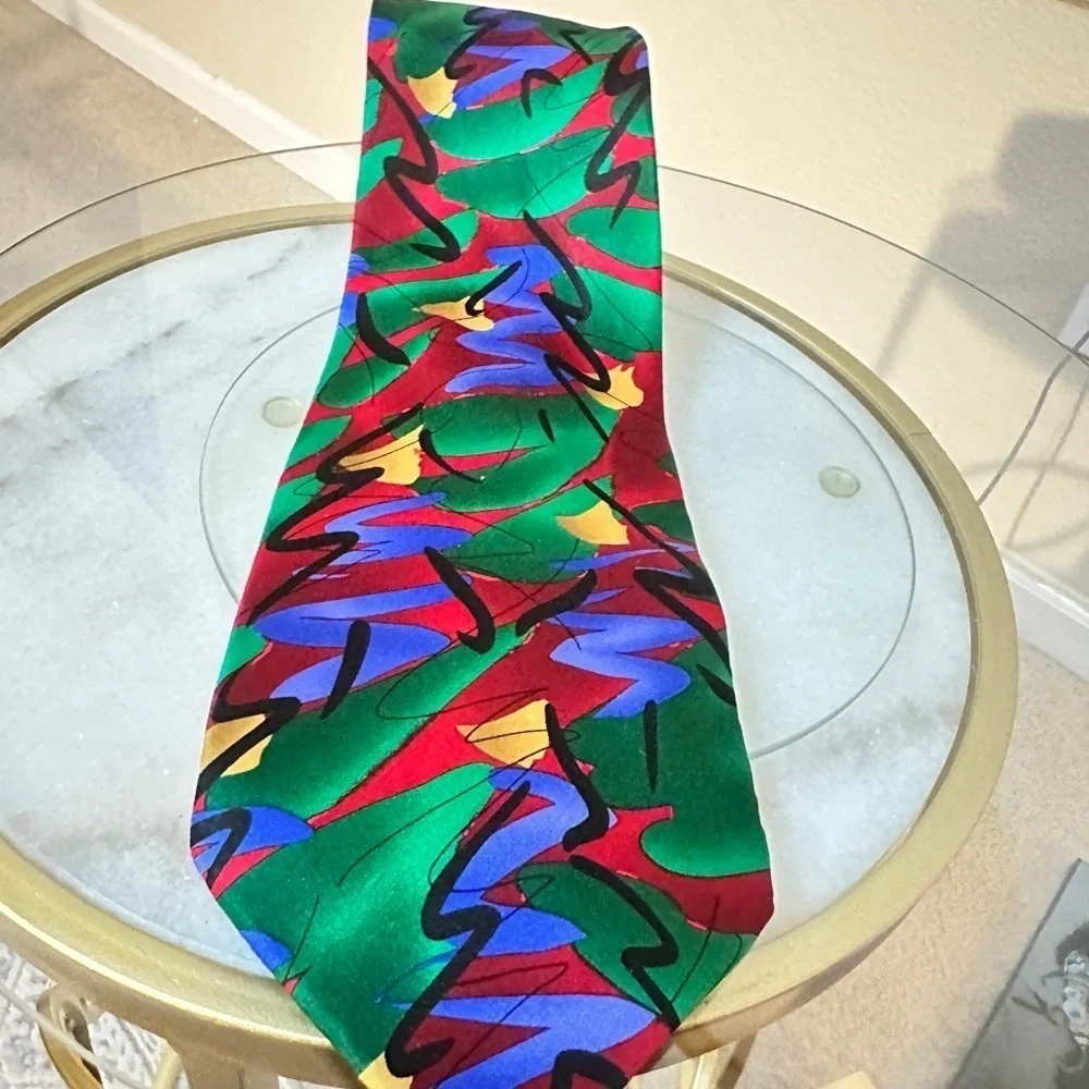 J. Garcia “Green Tree” Abstract Silk Tie – Jerry Garcia Artwork Limited Ed Art